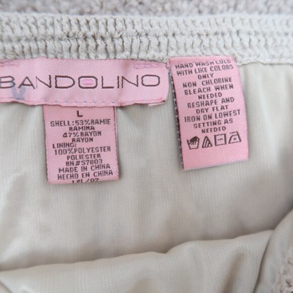 Vintage Y2K Bandolino khaki crochet knit low rise midi skirt L - Picture 3 of 4